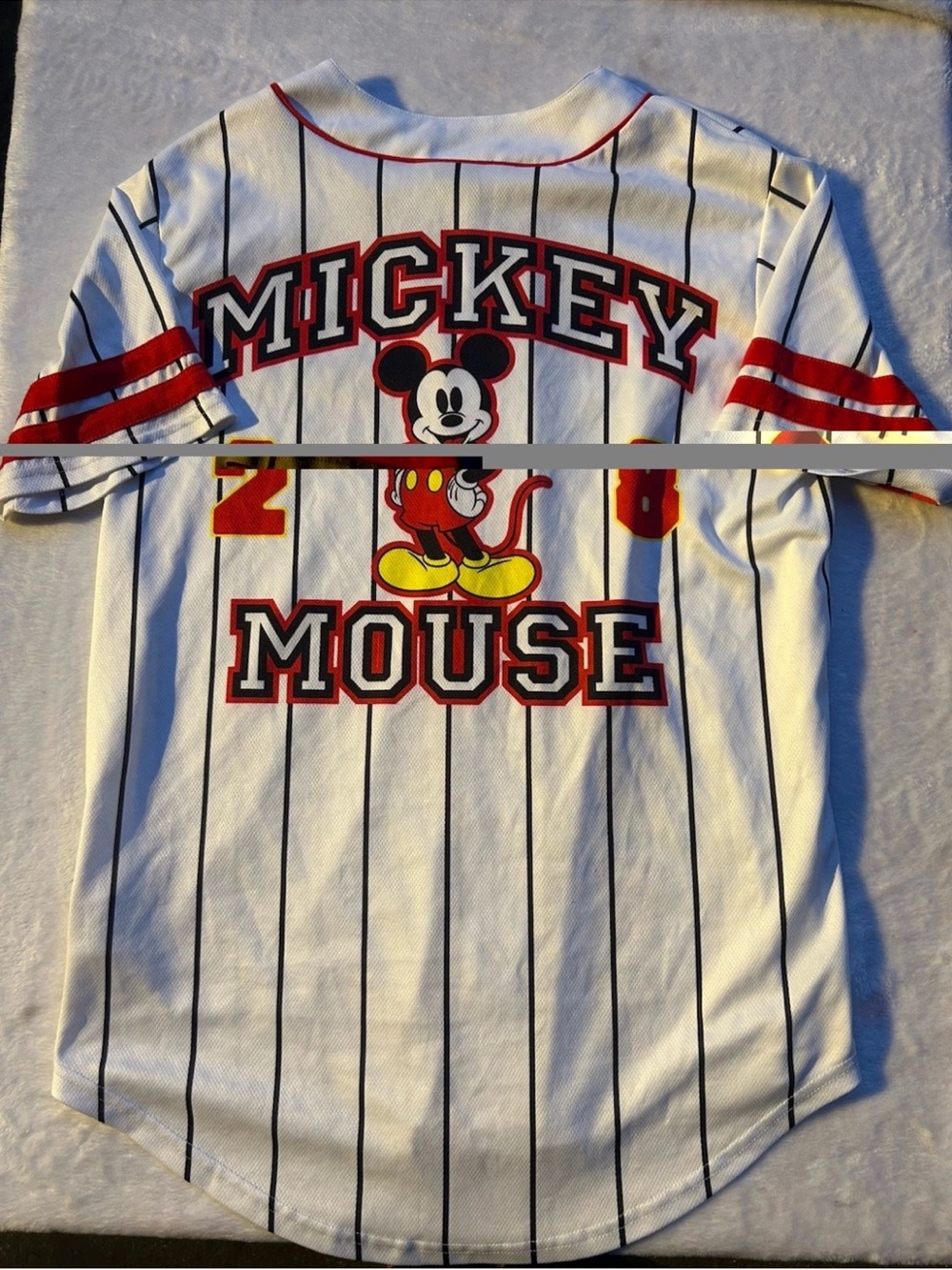 Disney White, Red & Yellow Mickey Mouse Baseball Jersey - Picture 3 of 3